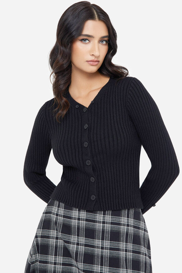 Hazeveil - Cardigan strutturato - Nero