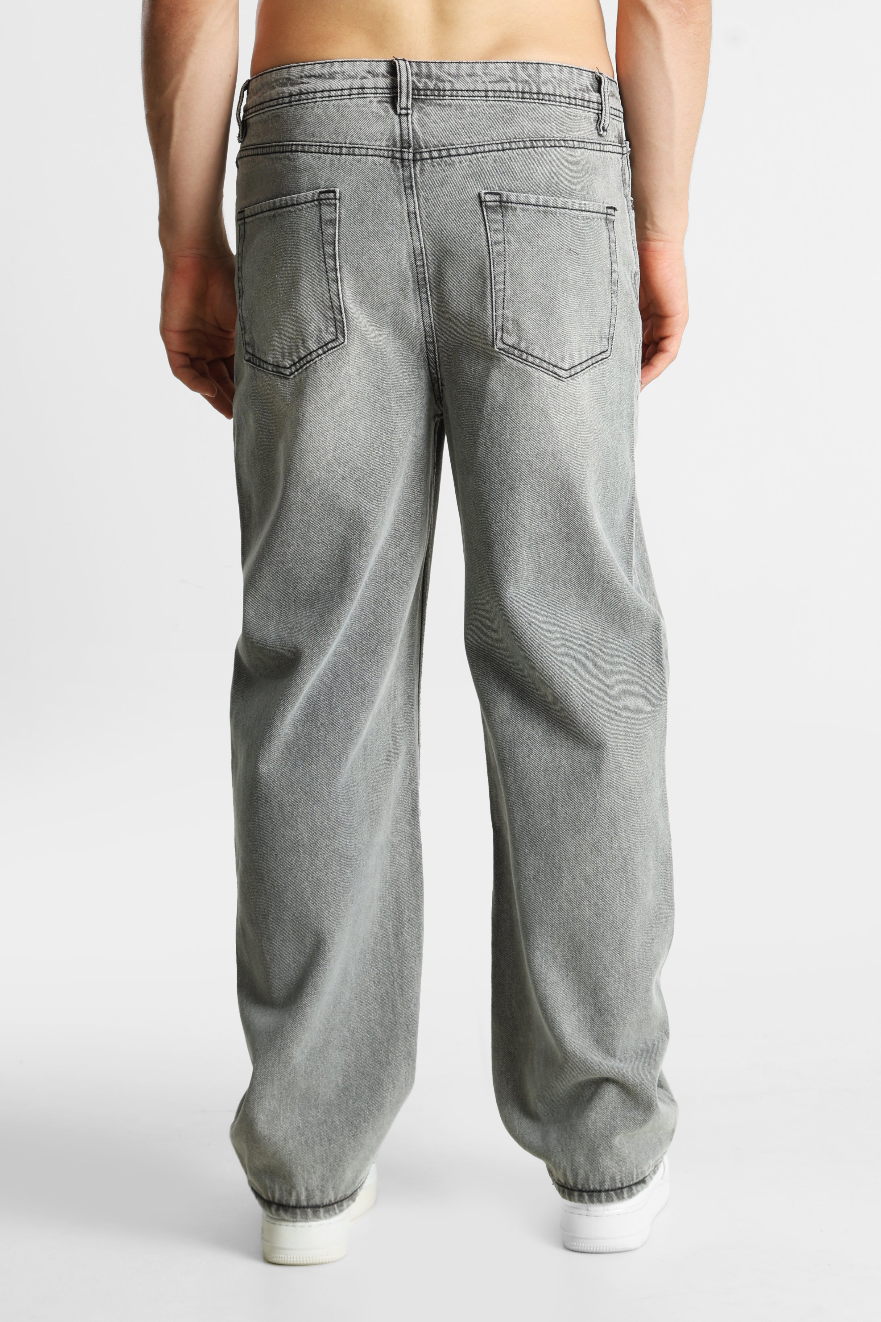 Baggy Fit Jeans - Grau Denim