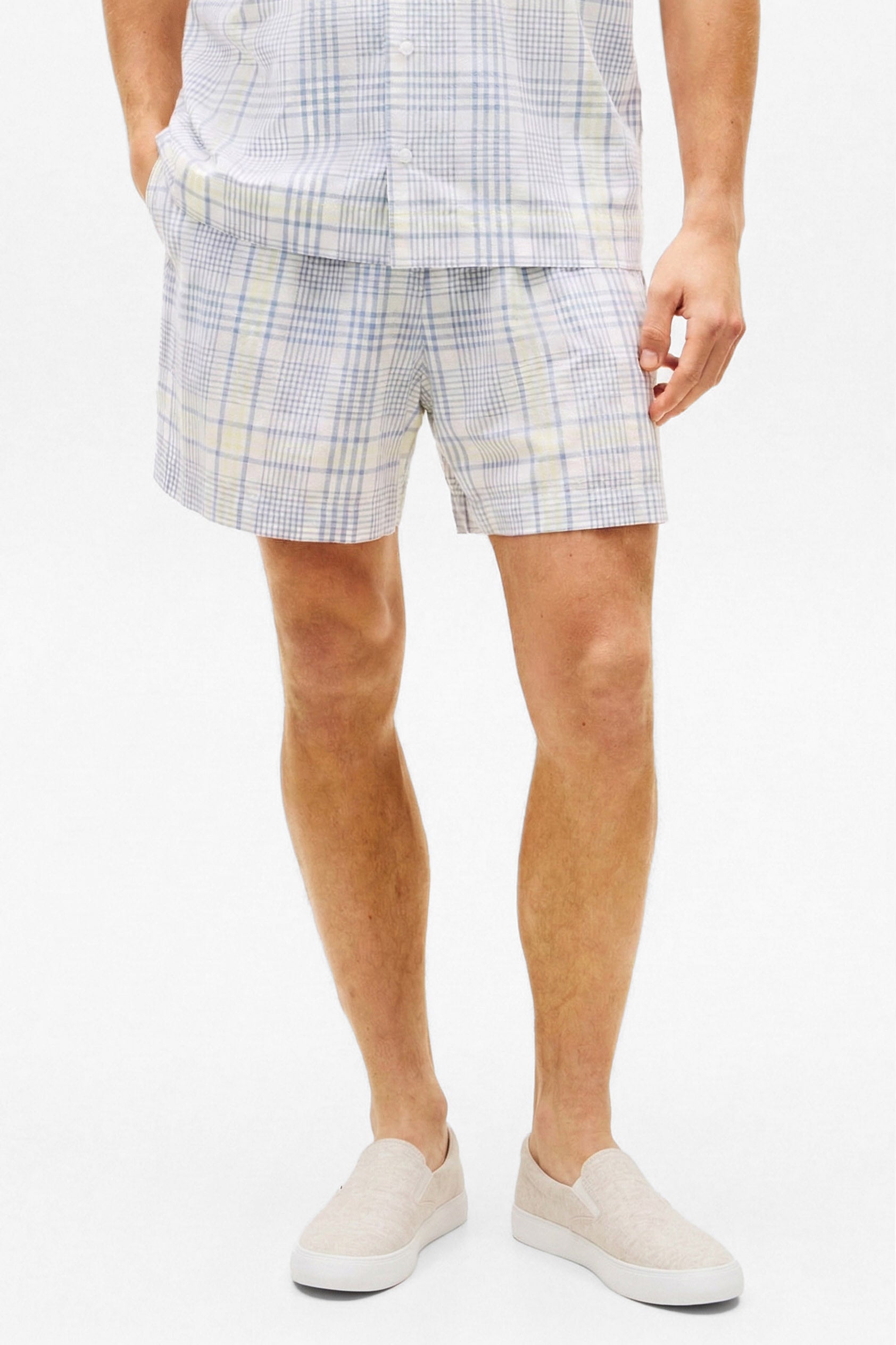 Leinenshorts - Spring Plaid