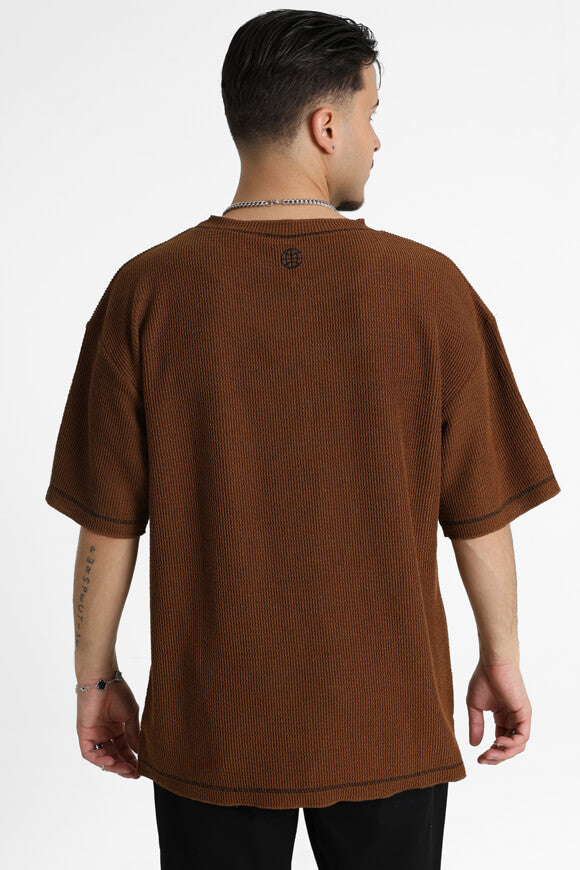 Structured T-shirt - brown