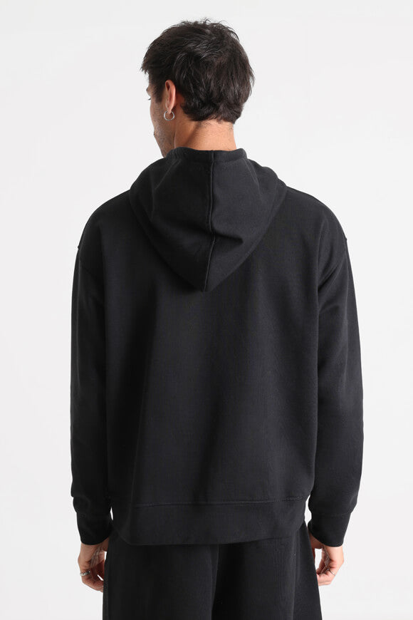 Oversized zip-up hoodie sweatshirt - Black