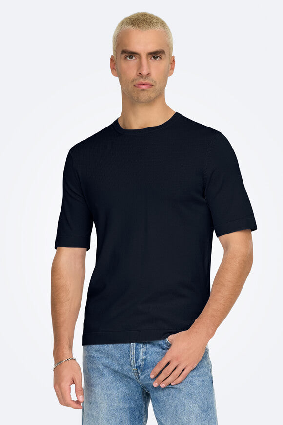 Wyler Strick T-Shirt - Dark Navy