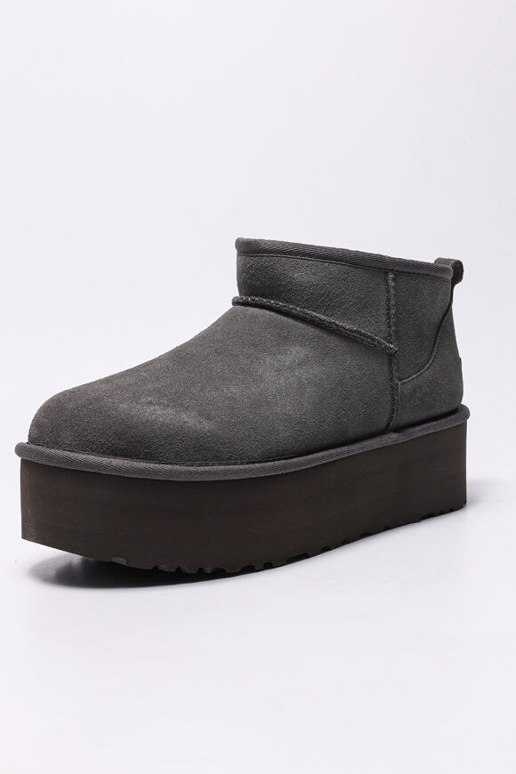 Classic Ultra Mini gefütterte Plateau Stiefelette - Charcoal