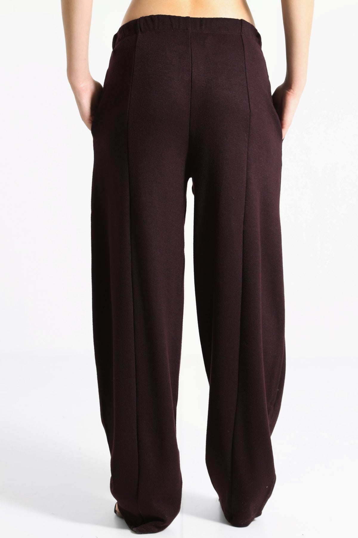 Pantalon barrel fit en tissu - Brun foncé