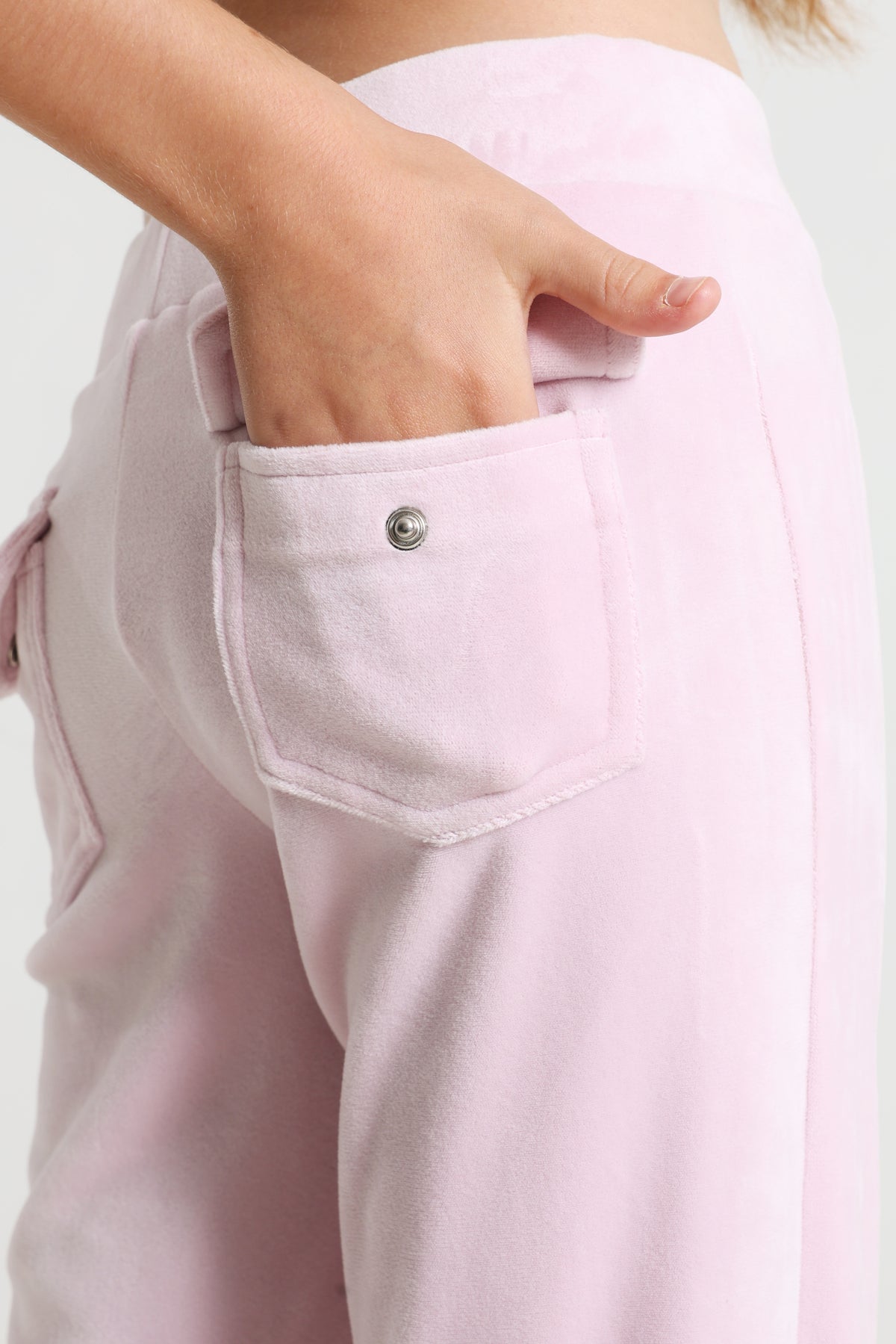 Pantalon flare en velours - Rose clair