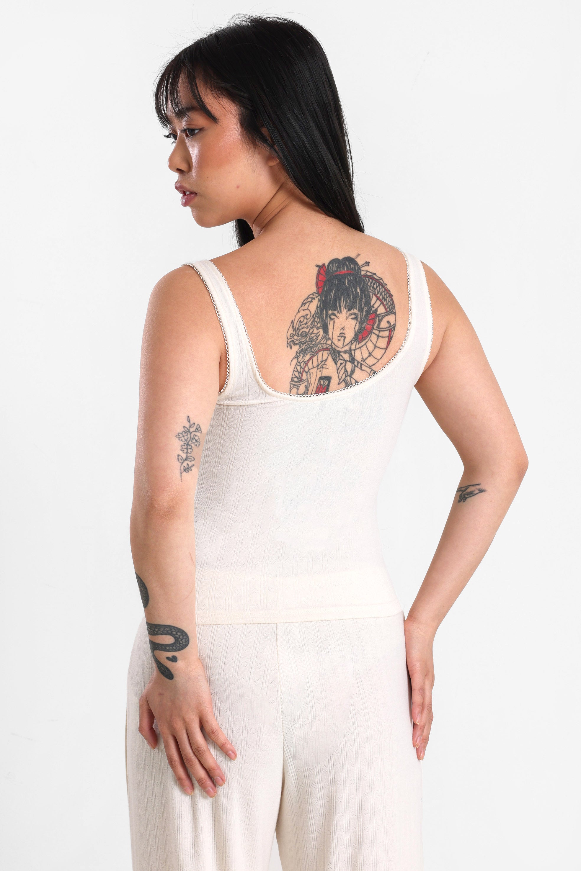 Strukturiertes Crop Top - Hellbeige