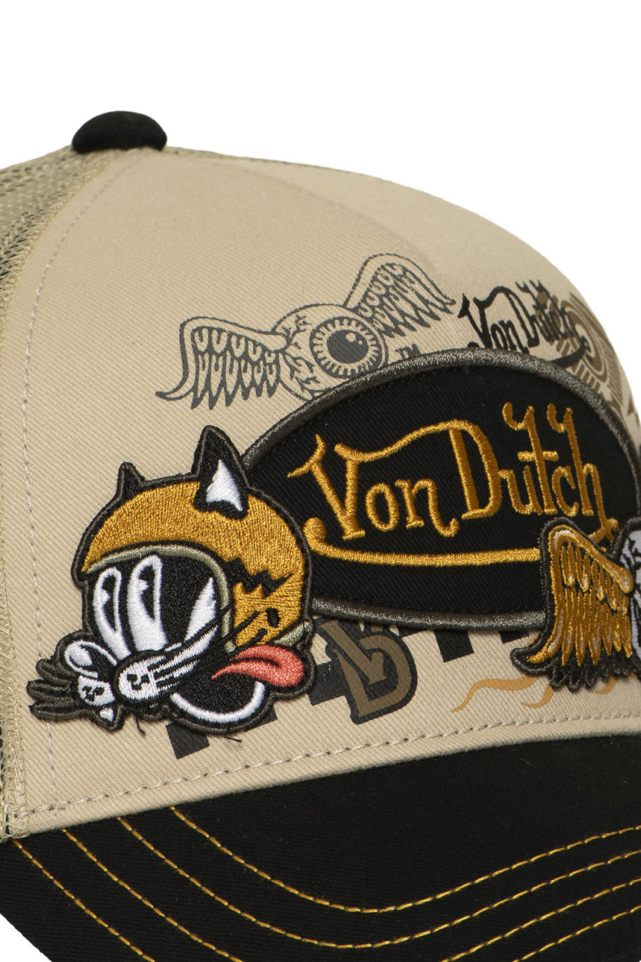 Trucker Cap / Snapback - Beige + Black