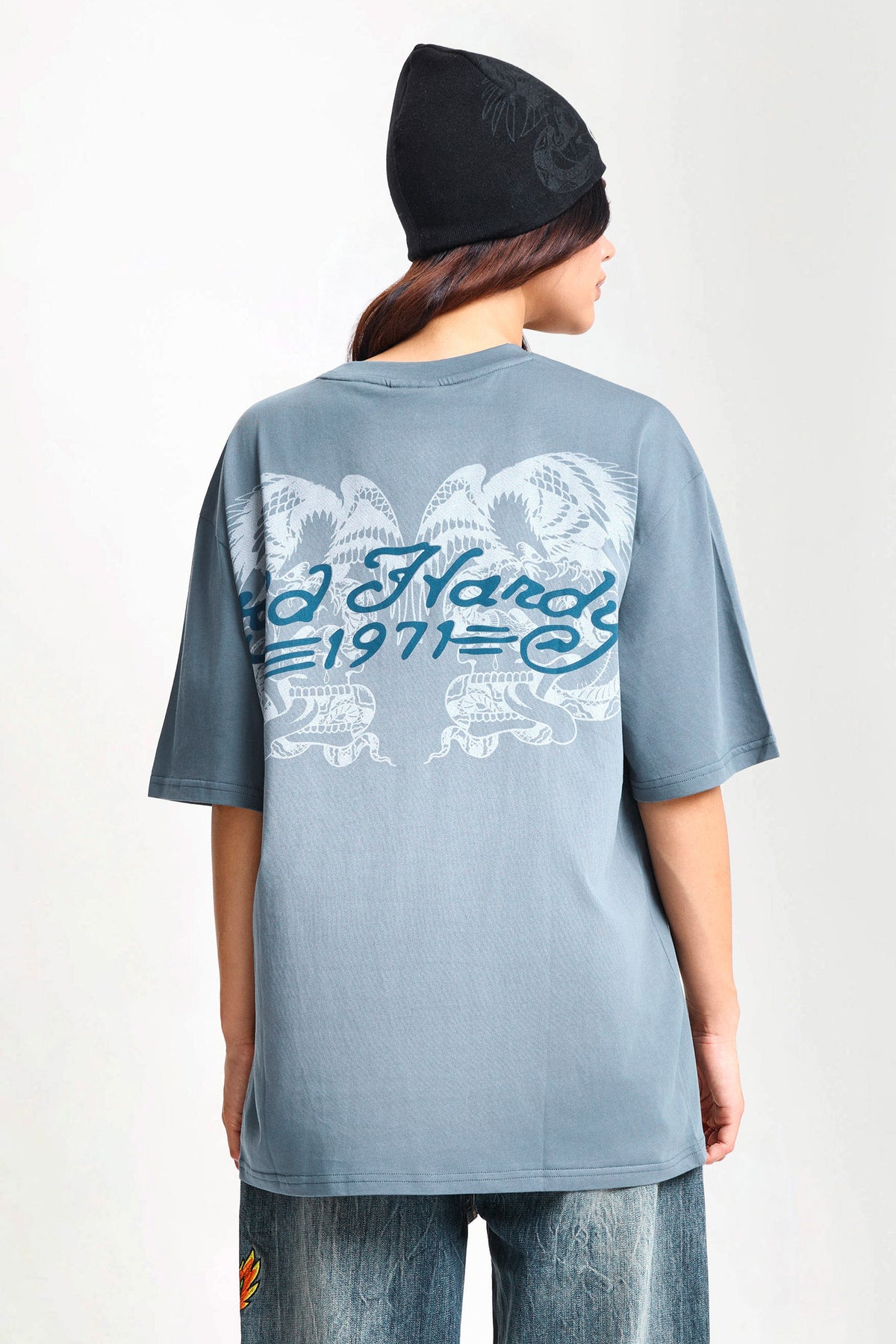 Brave Hearts loose t-shirt - Blue Washed