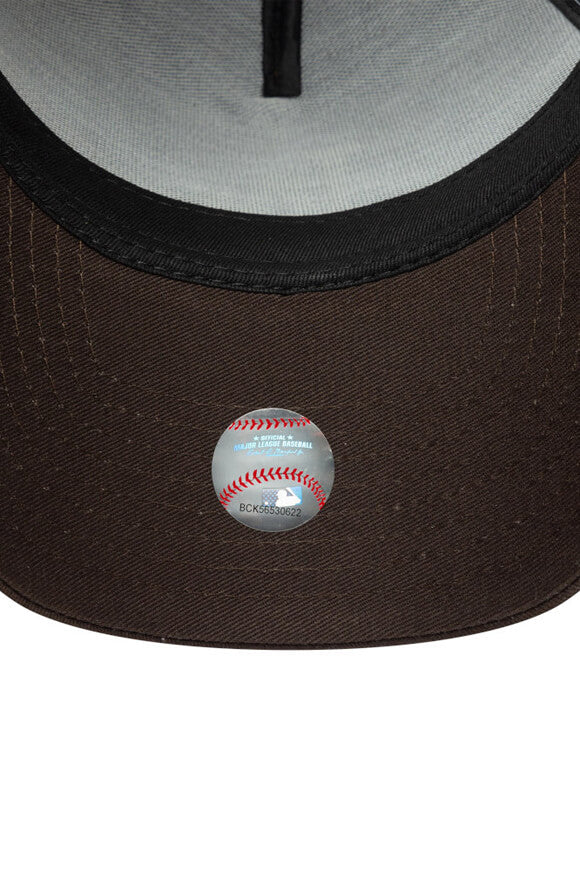 Snapback Cap - Dark Brown + White