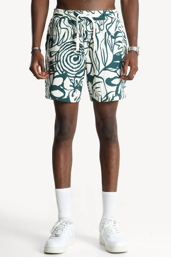 ONSTEL Shorts mit Waffelstruktur - Antique White + Dark Sea