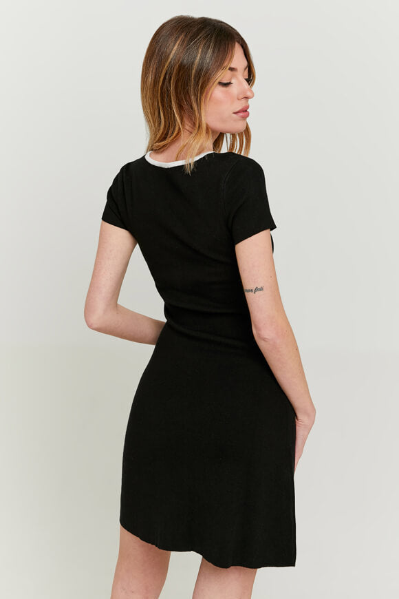 Mini abito in maglia a coste - Nero