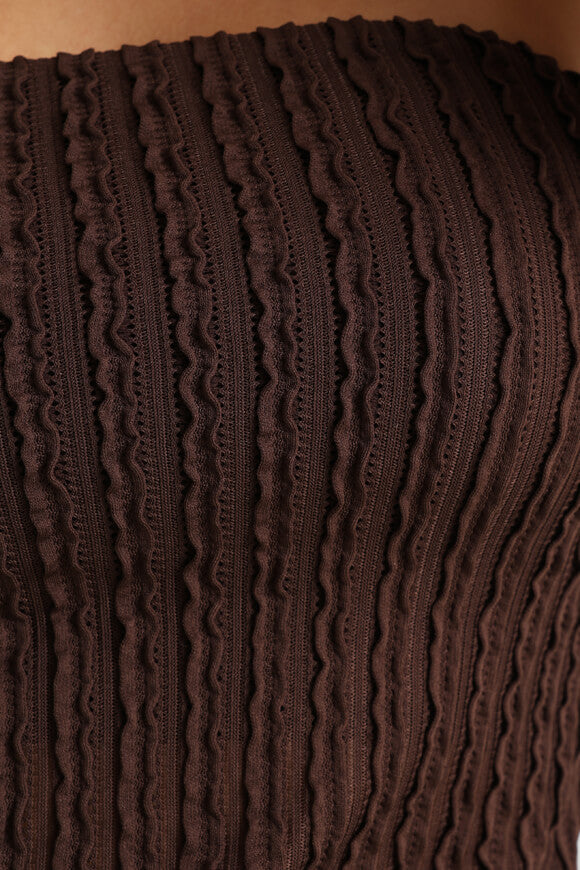 Bandeau structuré Crop Top - Marron foncé