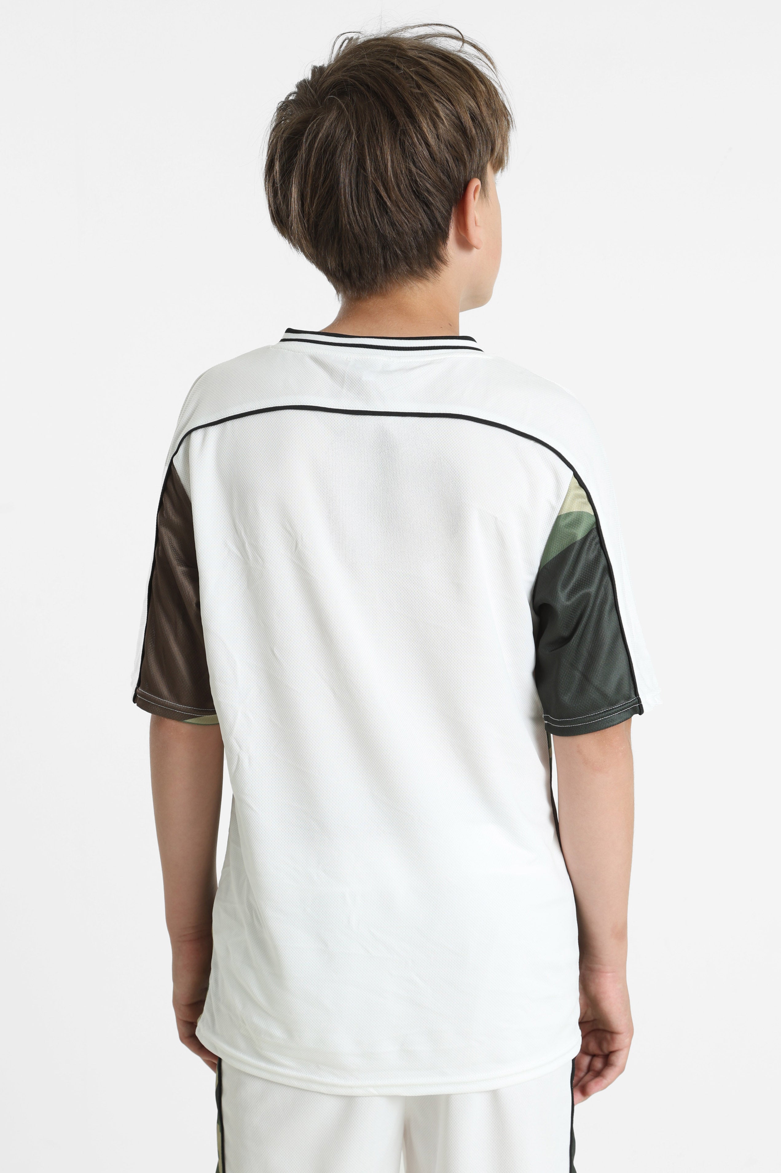 Mesh T-Shirt - Weiss + Grün Camouflage