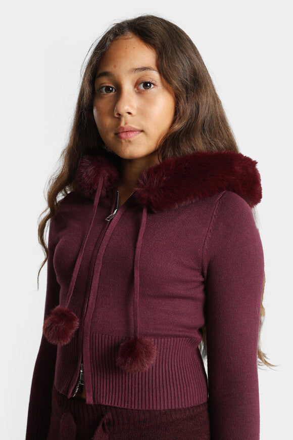 Crop cardigan - Bordeaux