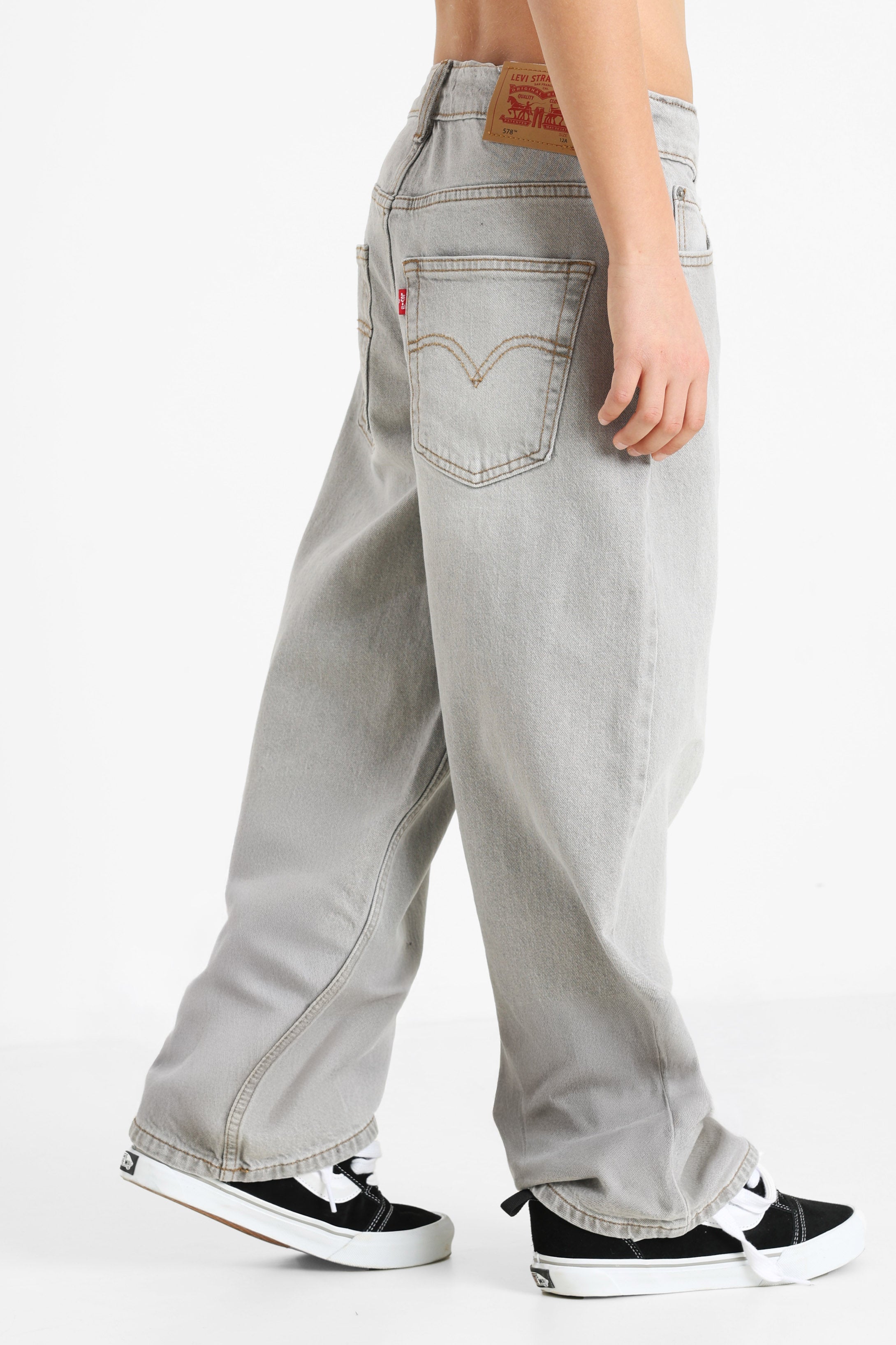 Stay Baggy Taper Jeans - Light Grey
