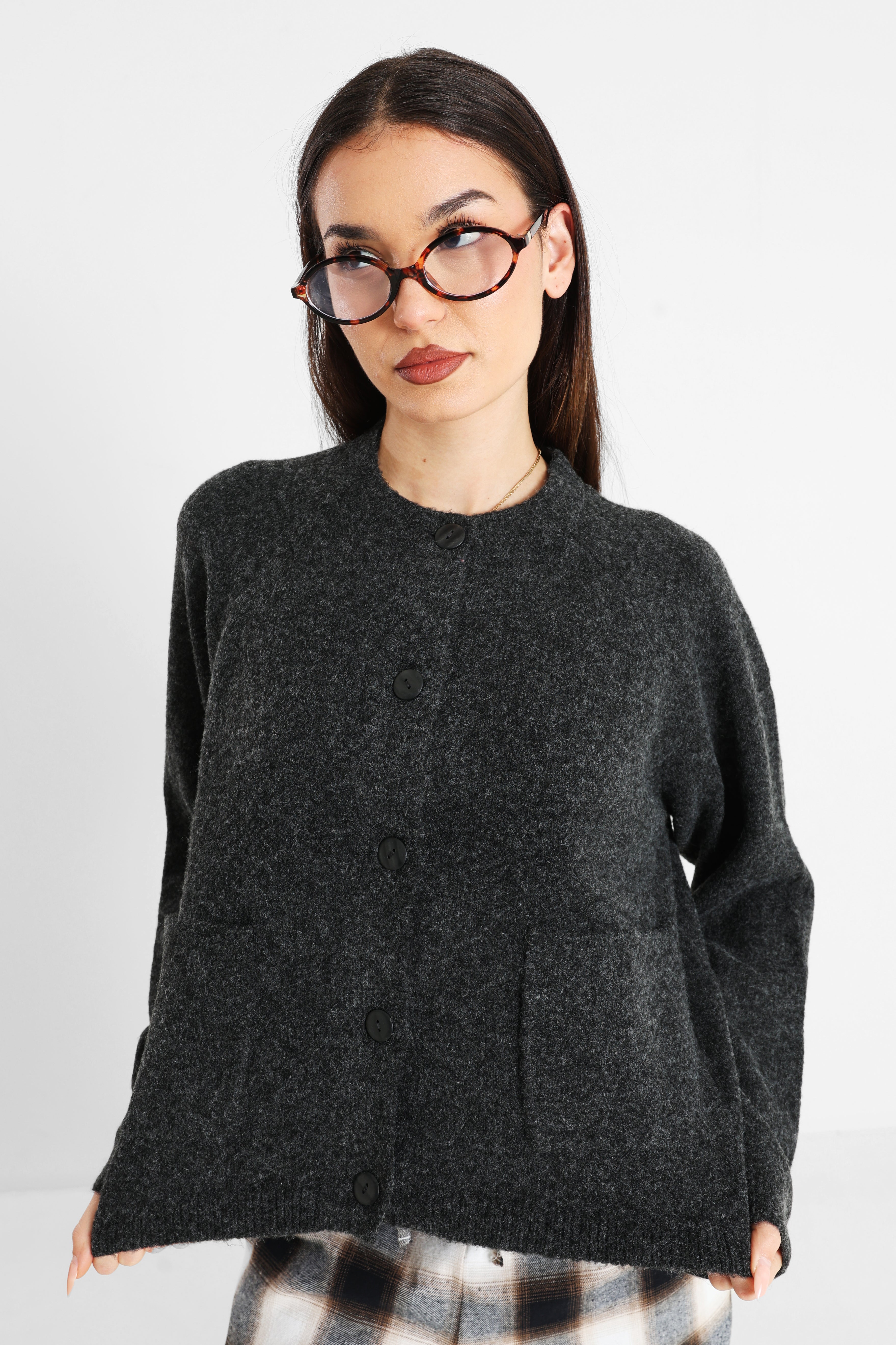 ONLPIEMONTE Cardigan - Dark Grey Melange