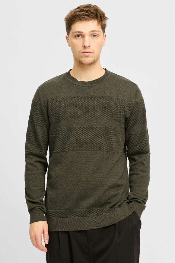 JPRBLUNOAH pull en tricot structuré - Olive Night
