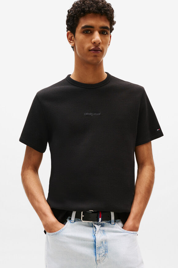 T-Shirt en tissu gaufré - Black