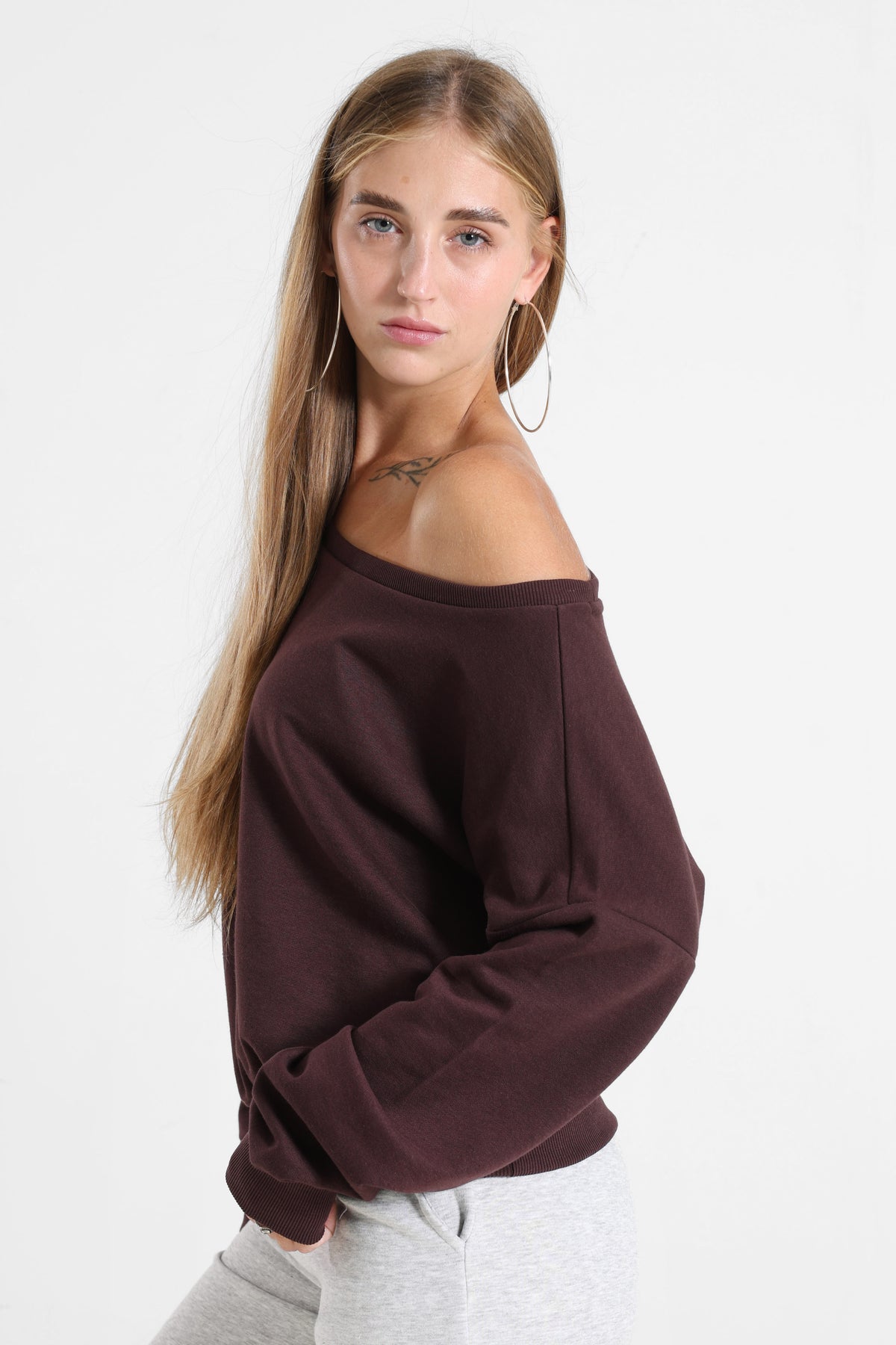 Camicia off shoulder maniche lunghe
