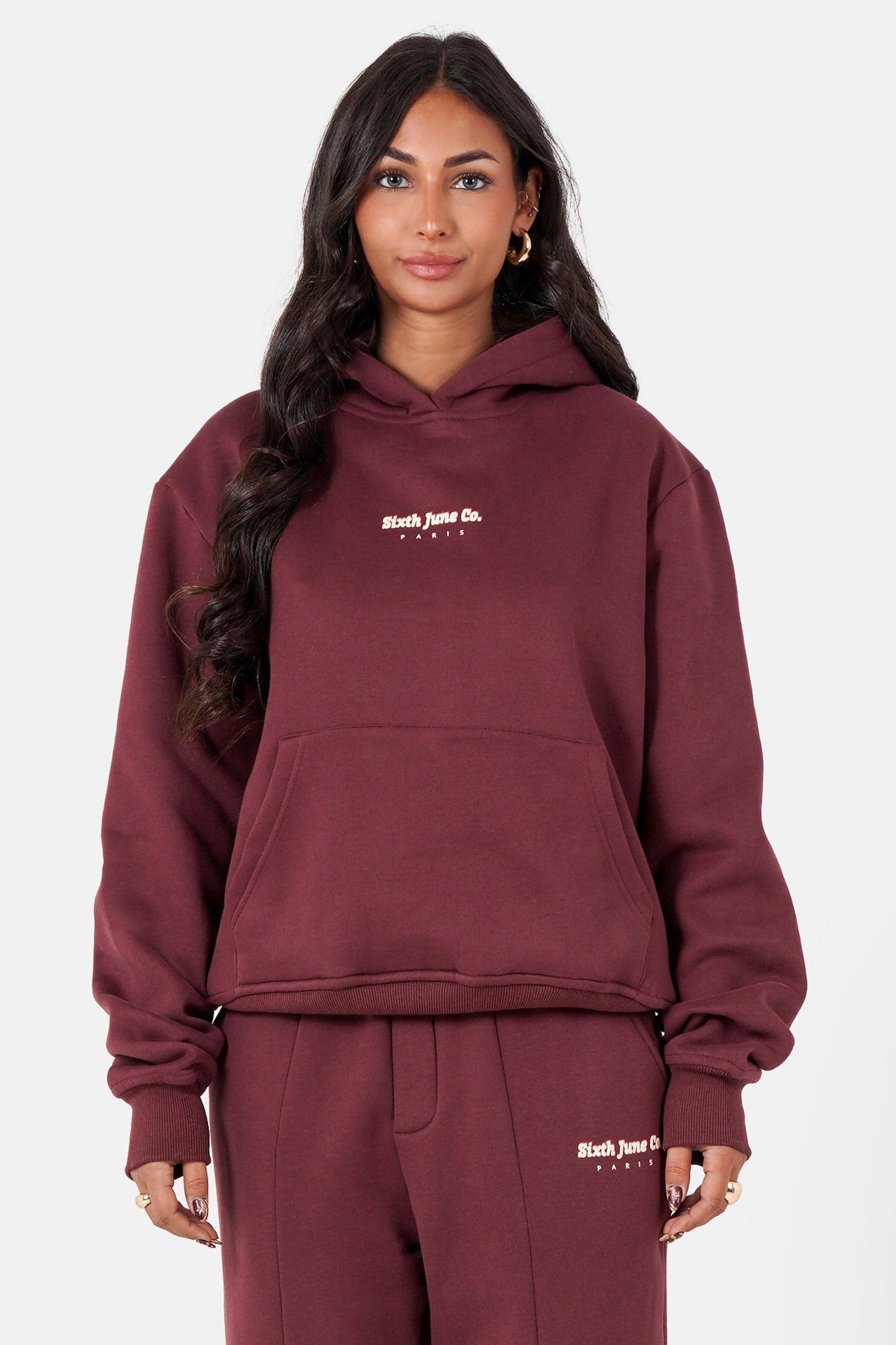 Vibes sweatshirt à capuchon - Burgundy