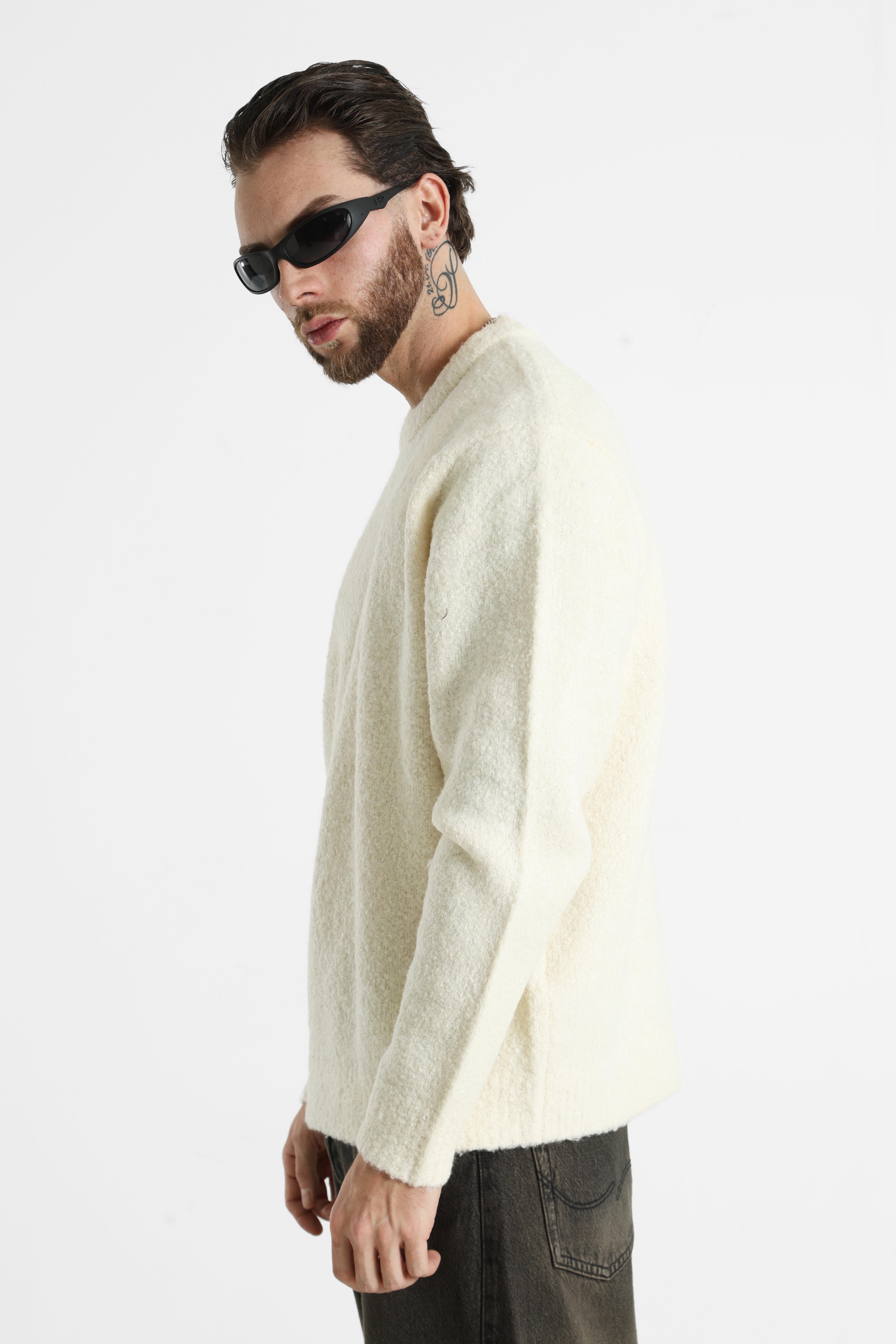 JORMEADOWS pull en tricot bouclé - Sea Salt