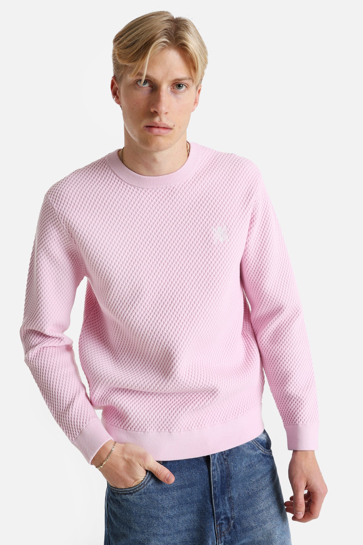Pull en tricot - Rose clair