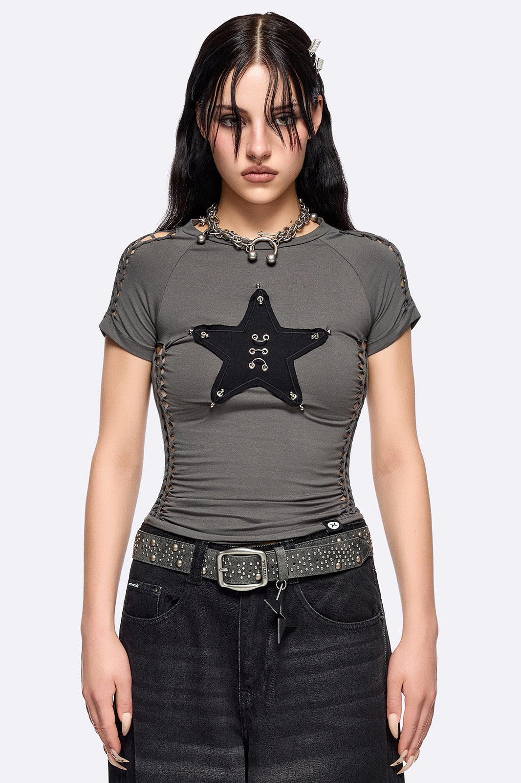 Astrea Crop T-Shirt - Dark Grey