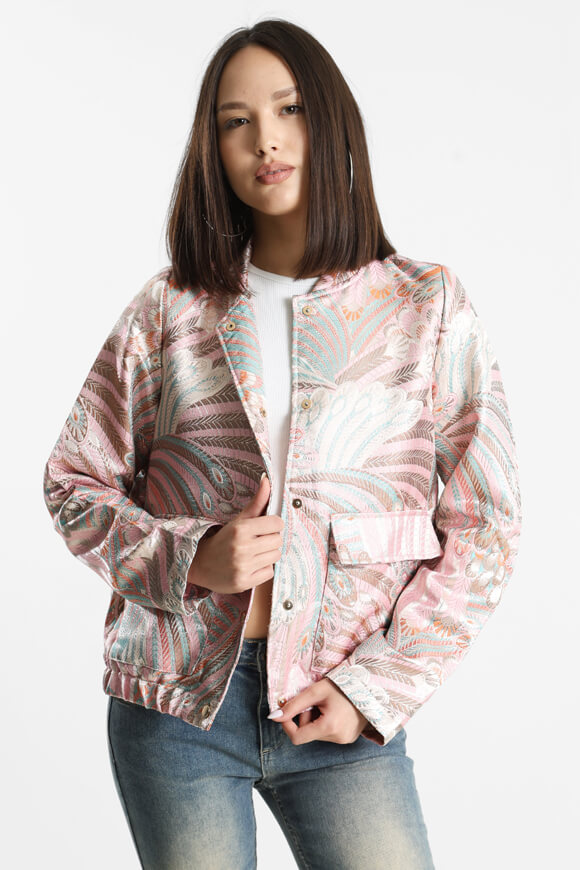 Lightweight bomber jacket - pink + multicolor