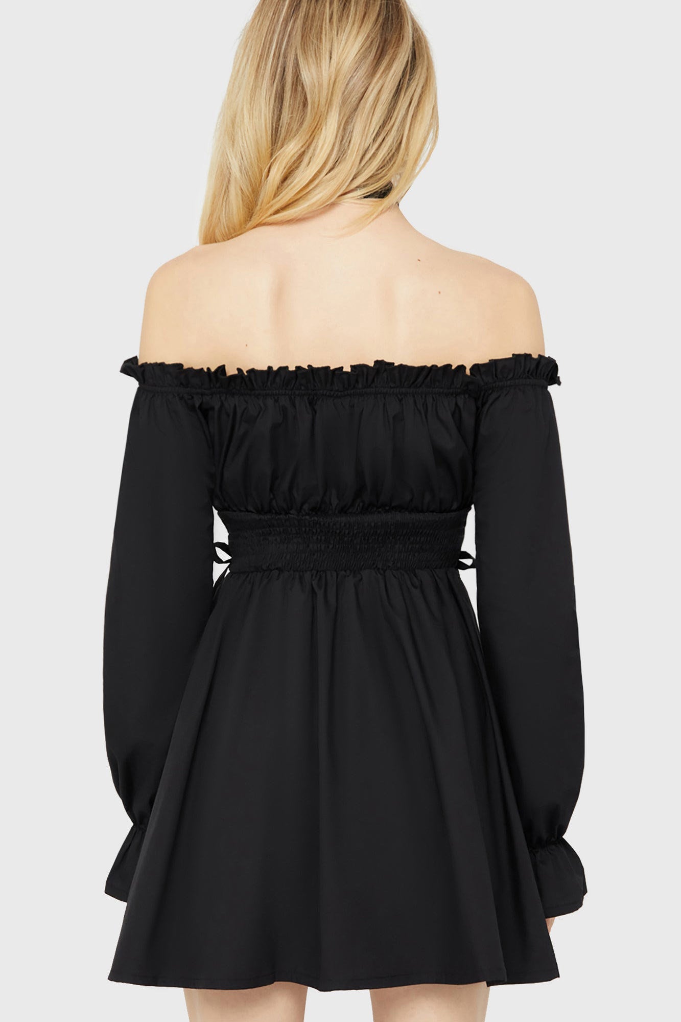 Mini abito scollato sulle spalle - Black