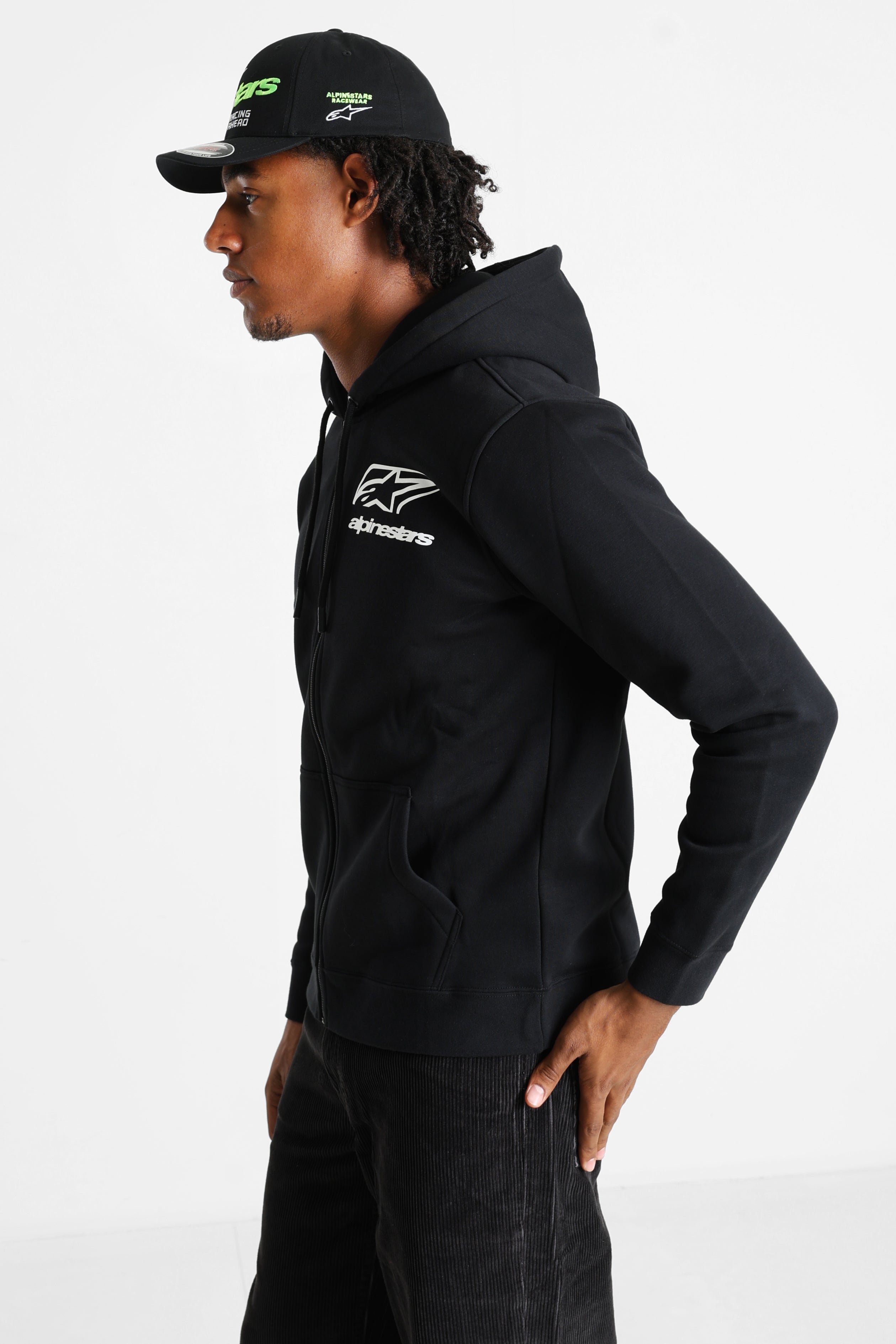 Hooded zip-up sweatshirt design - Black