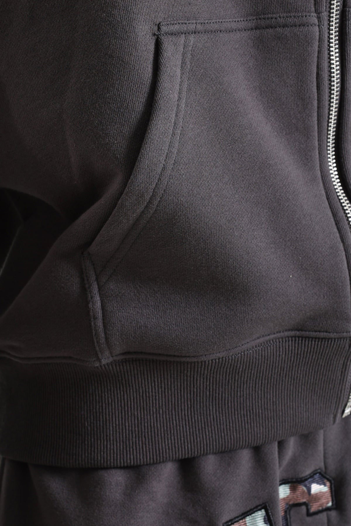 Oversized zip-up hoodie sweatshirt - Anthracite + Camouflage