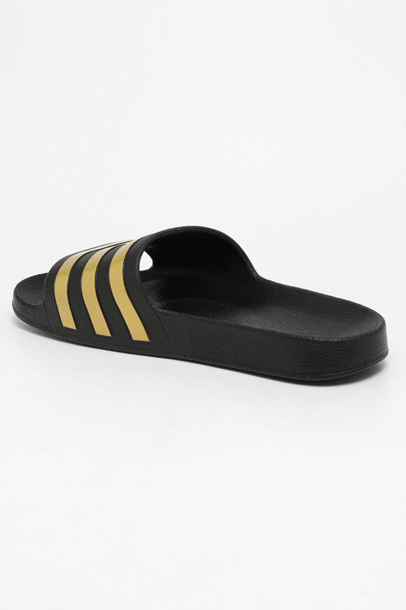 Adilette Aqua Pantoletten - Core Schwarz + Goldfarbe