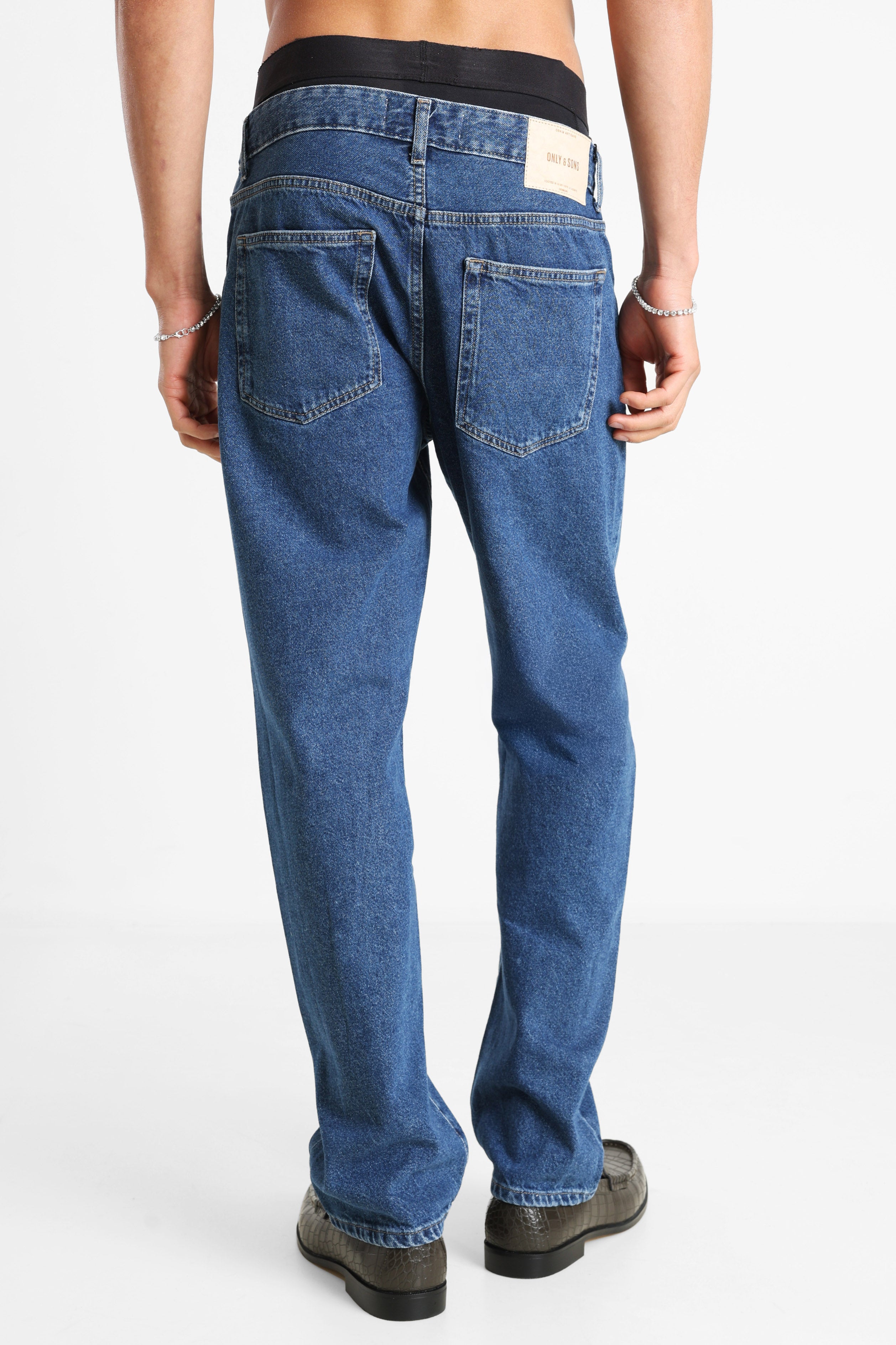 Edge Straight Loose Fit Jeans L32 - Dark Blue Denim