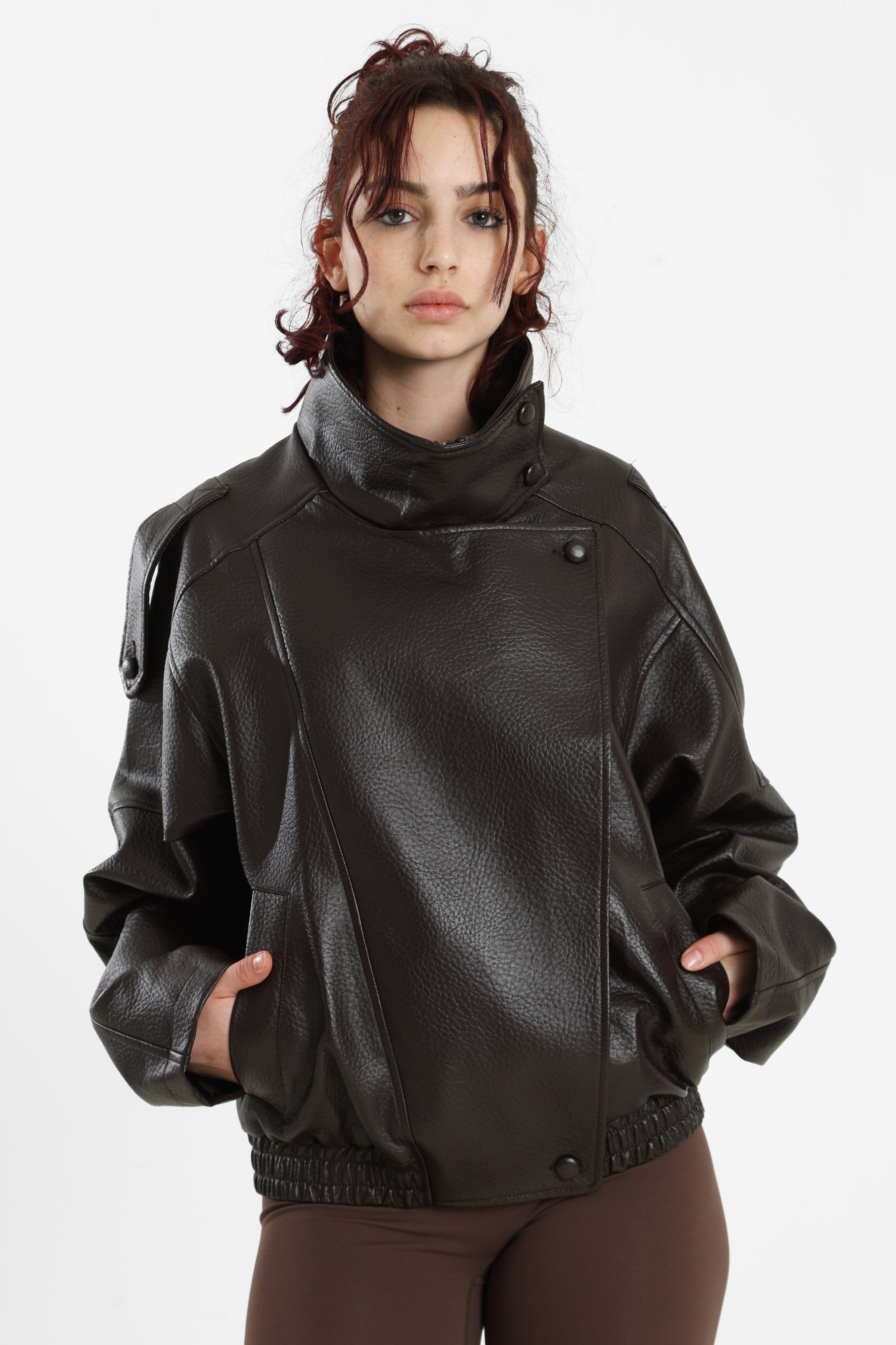 Veste en similicuir - Chocolate