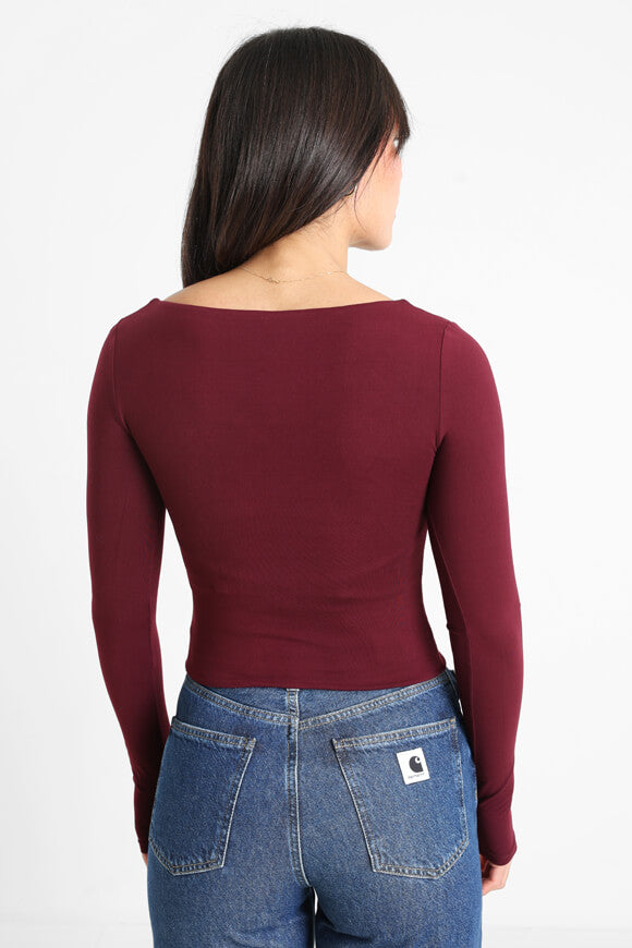 T-shirt à manches longues Crop - Bordeaux