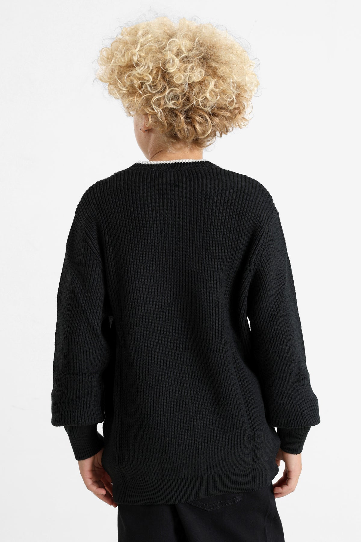 Dray knitted sweater - Black + Offwhite