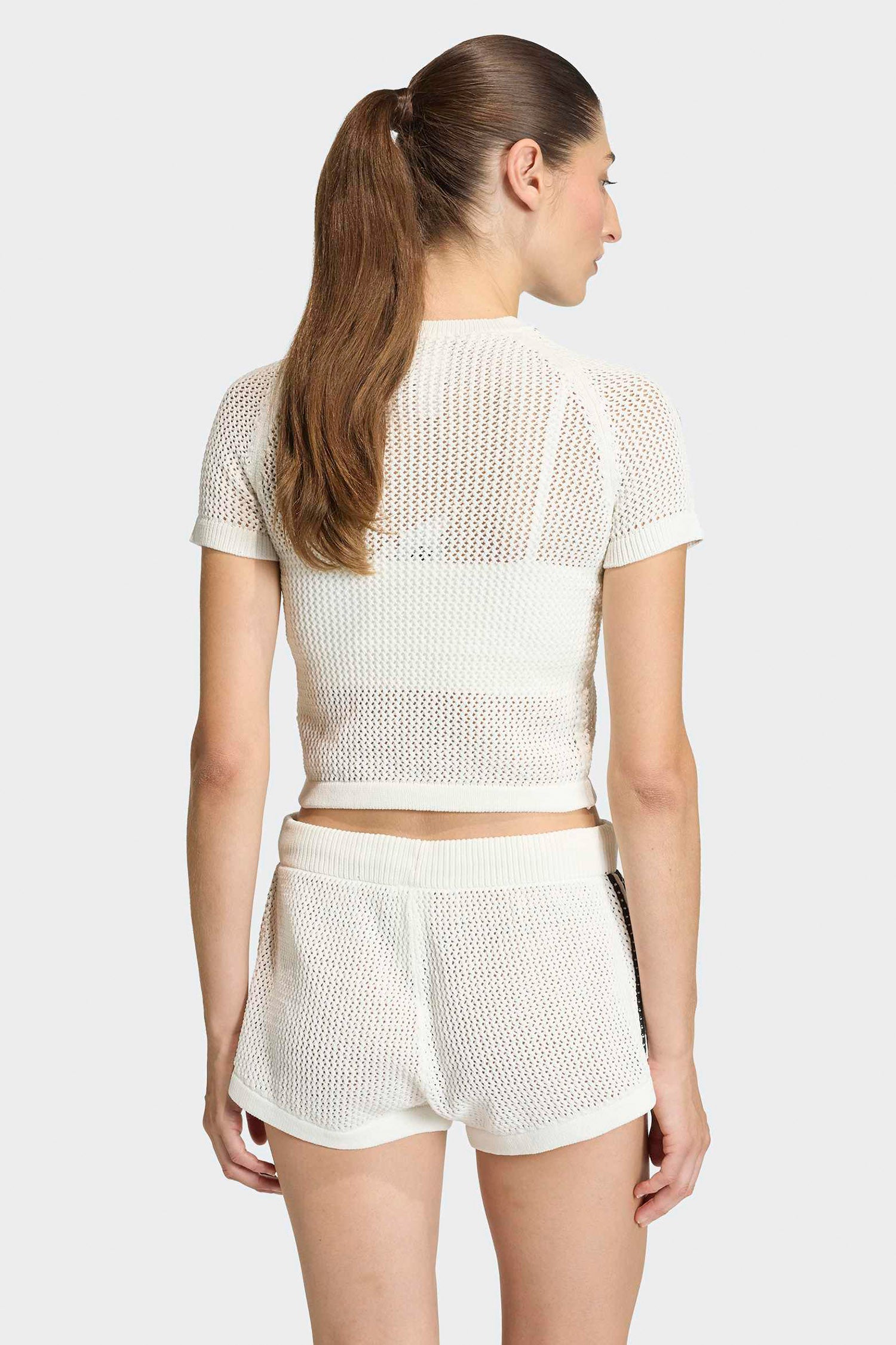 Crochet cropped T-shirt - Off White