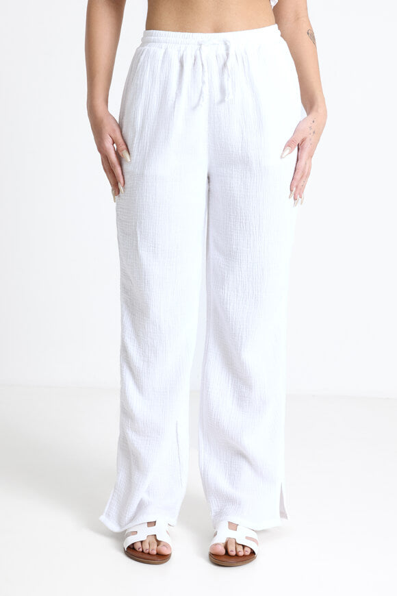 Pantalon large en mousseline - Blanc