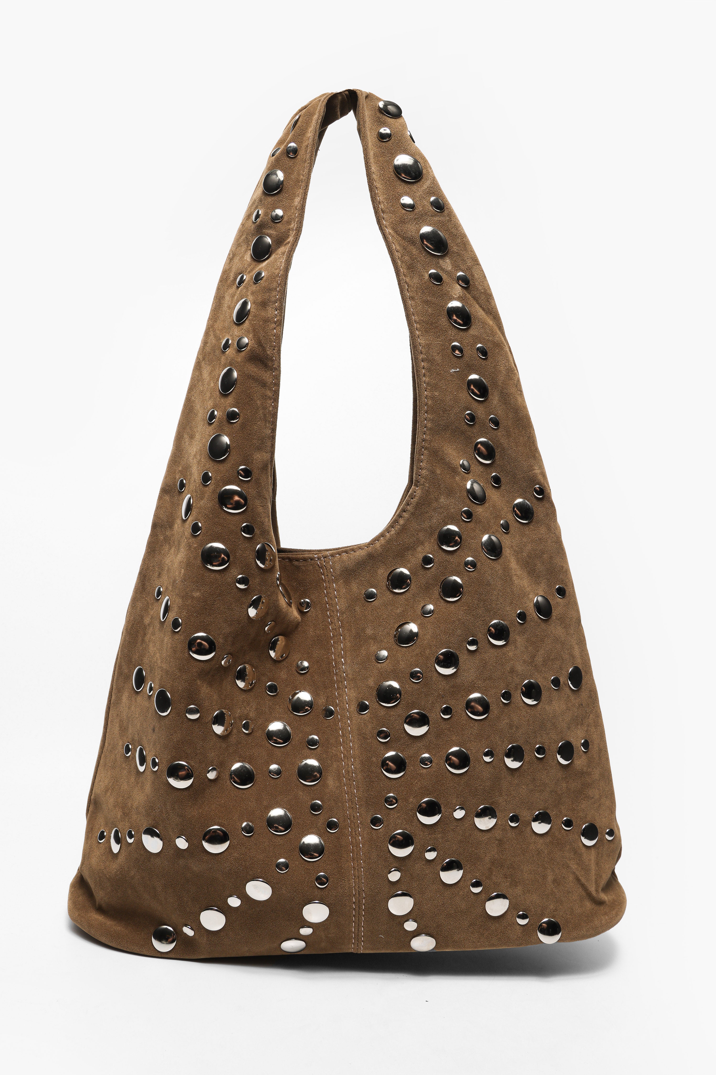 Kunstwildleder Handtasche - Light Brown