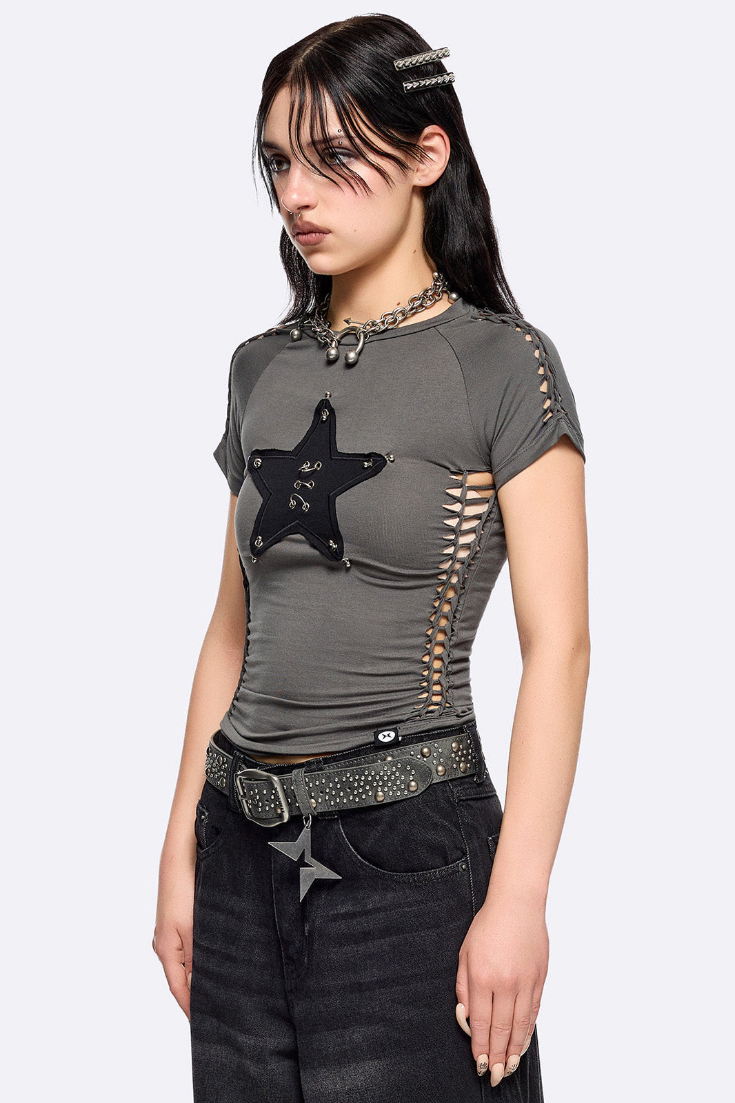 Astrea Crop T-Shirt - Dark Grey