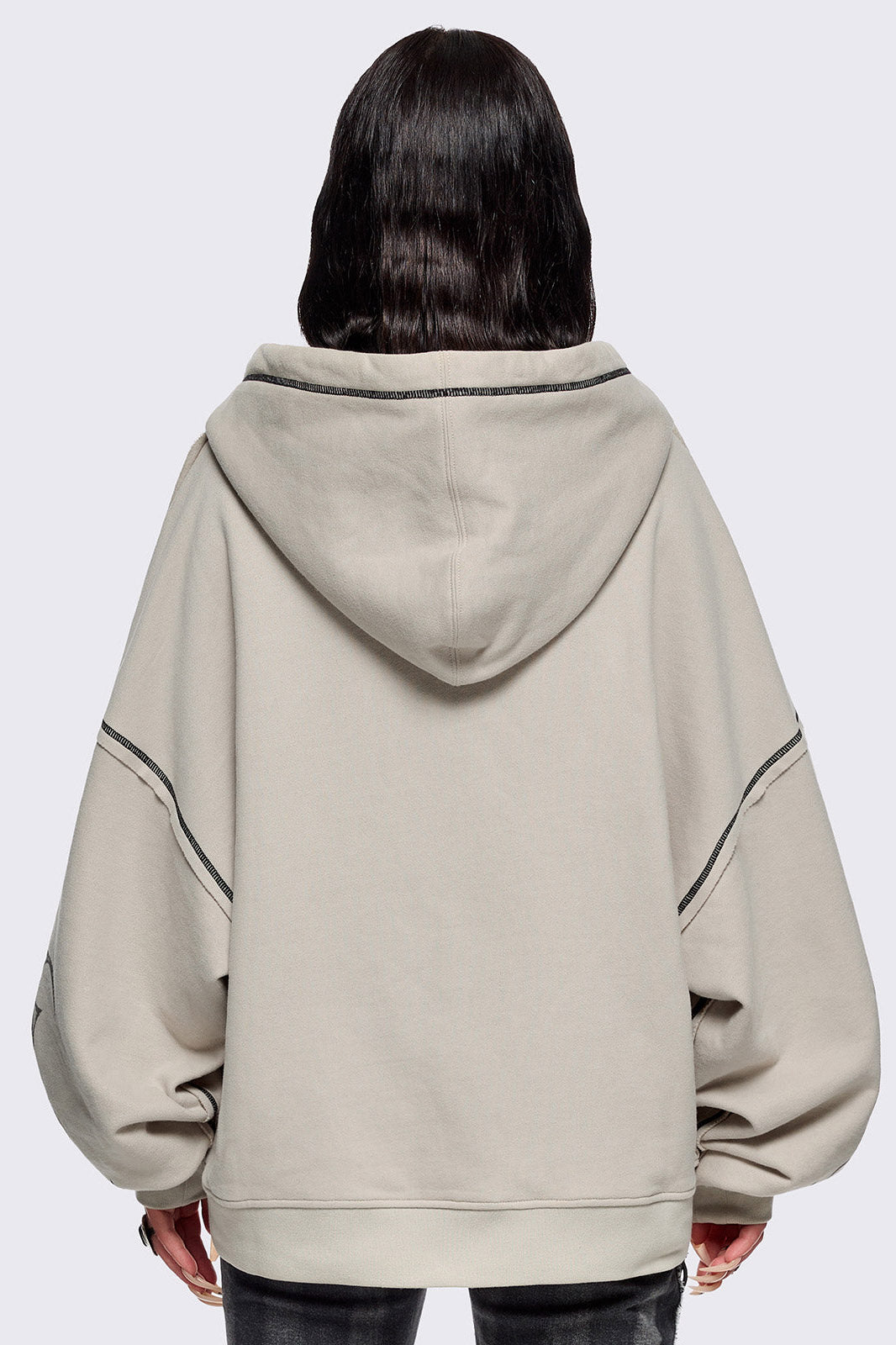 Dust sweat ample zippé à capuchon - Stone