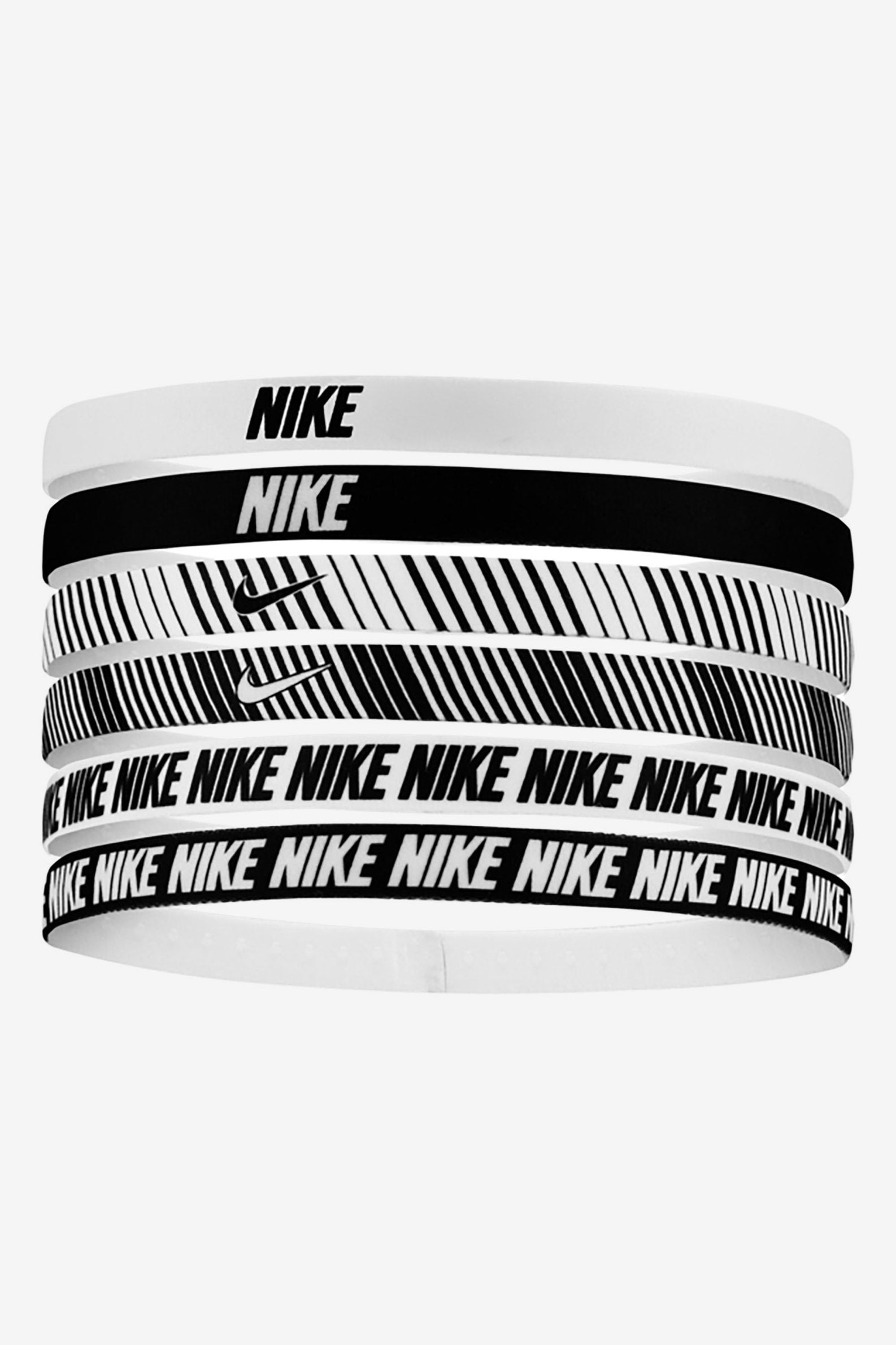 Sechserpack Sport Haarbänder - Black + White