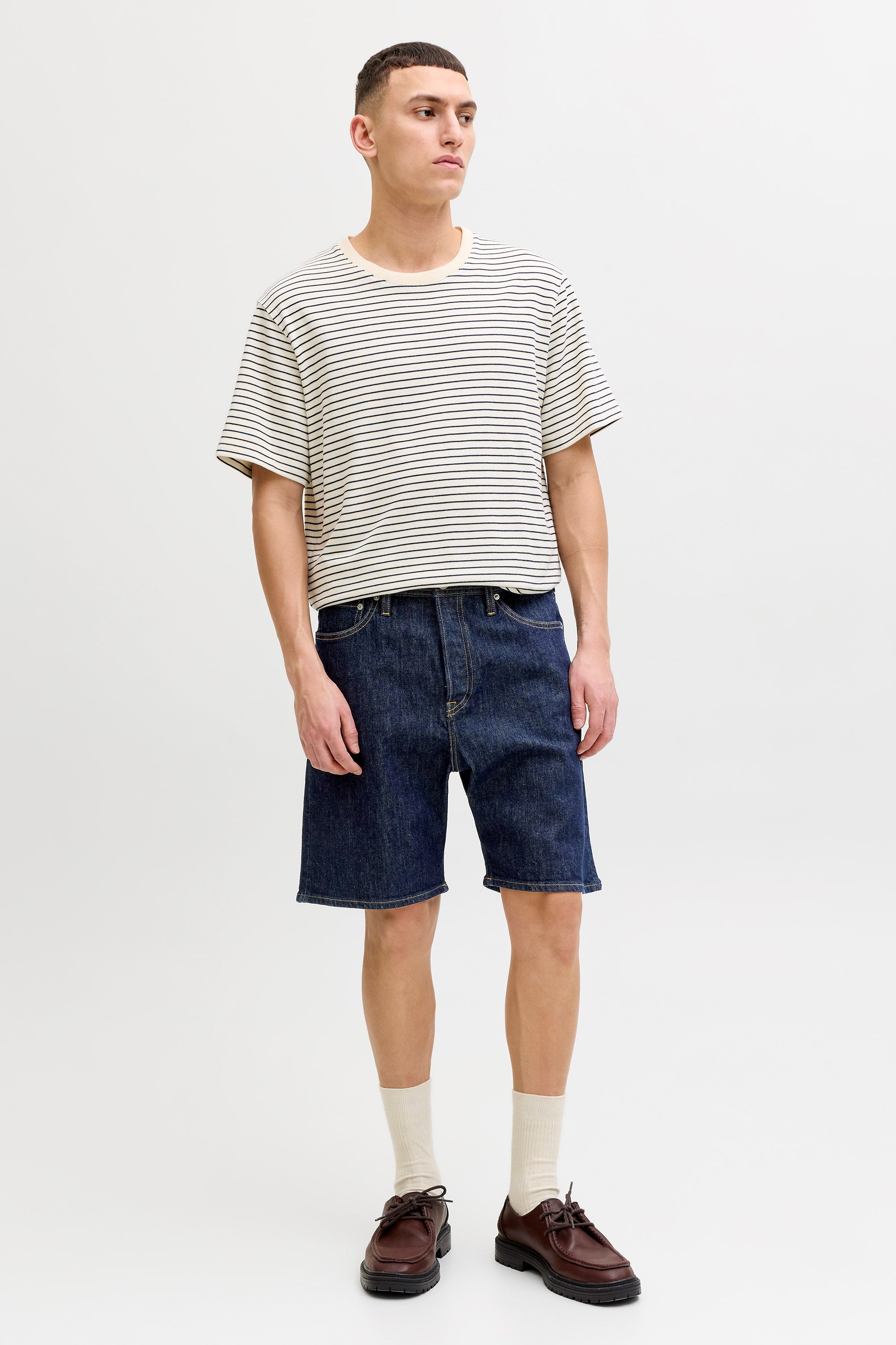 JJITONY short en jean - Dark Blue