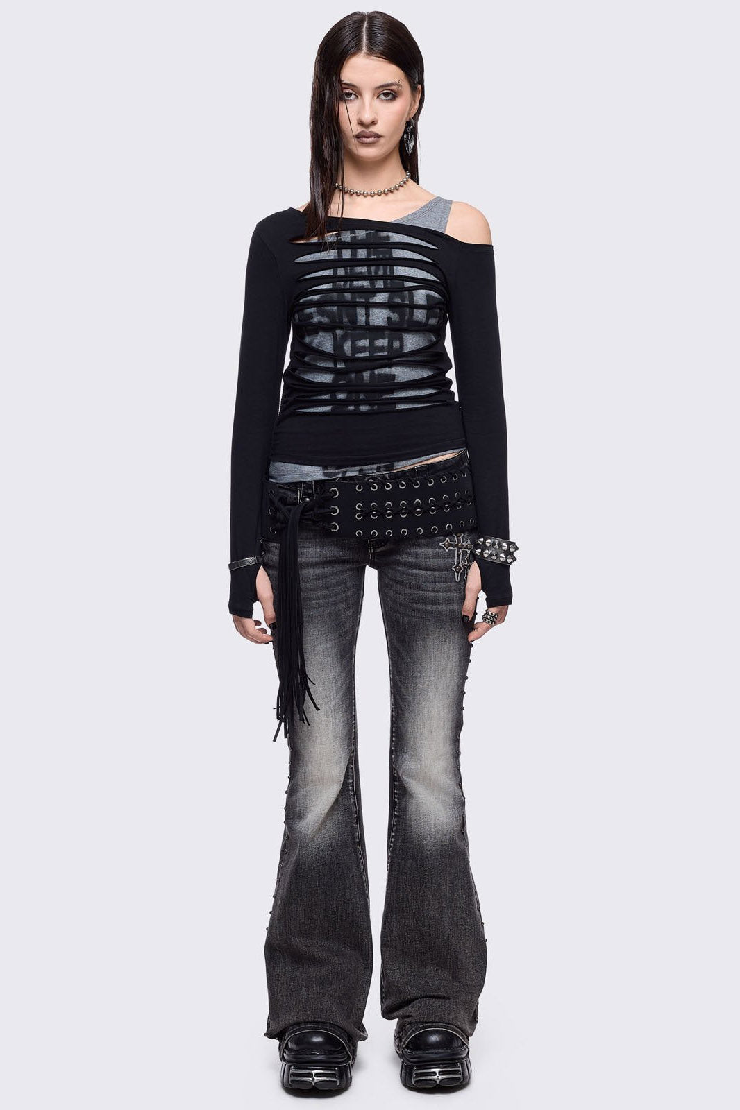 Holy Damage jean flared - Black Washed