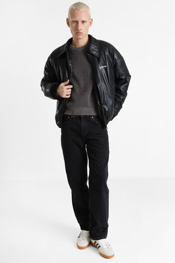 Veste en similicuir Bomber - Noir