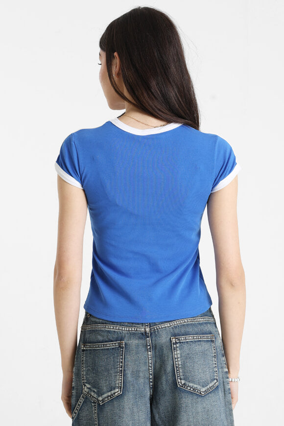 T-shirt con crop - Blu