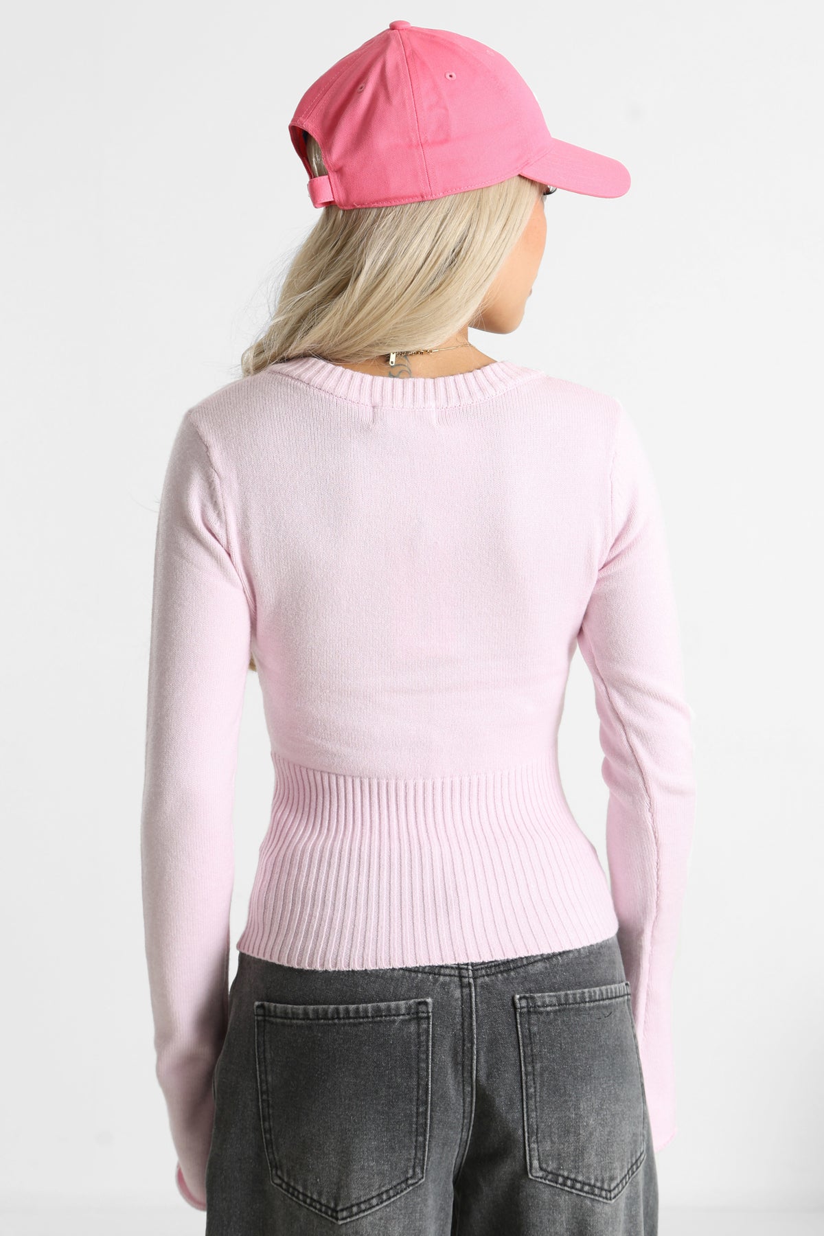Pull en tricot - Rose clair