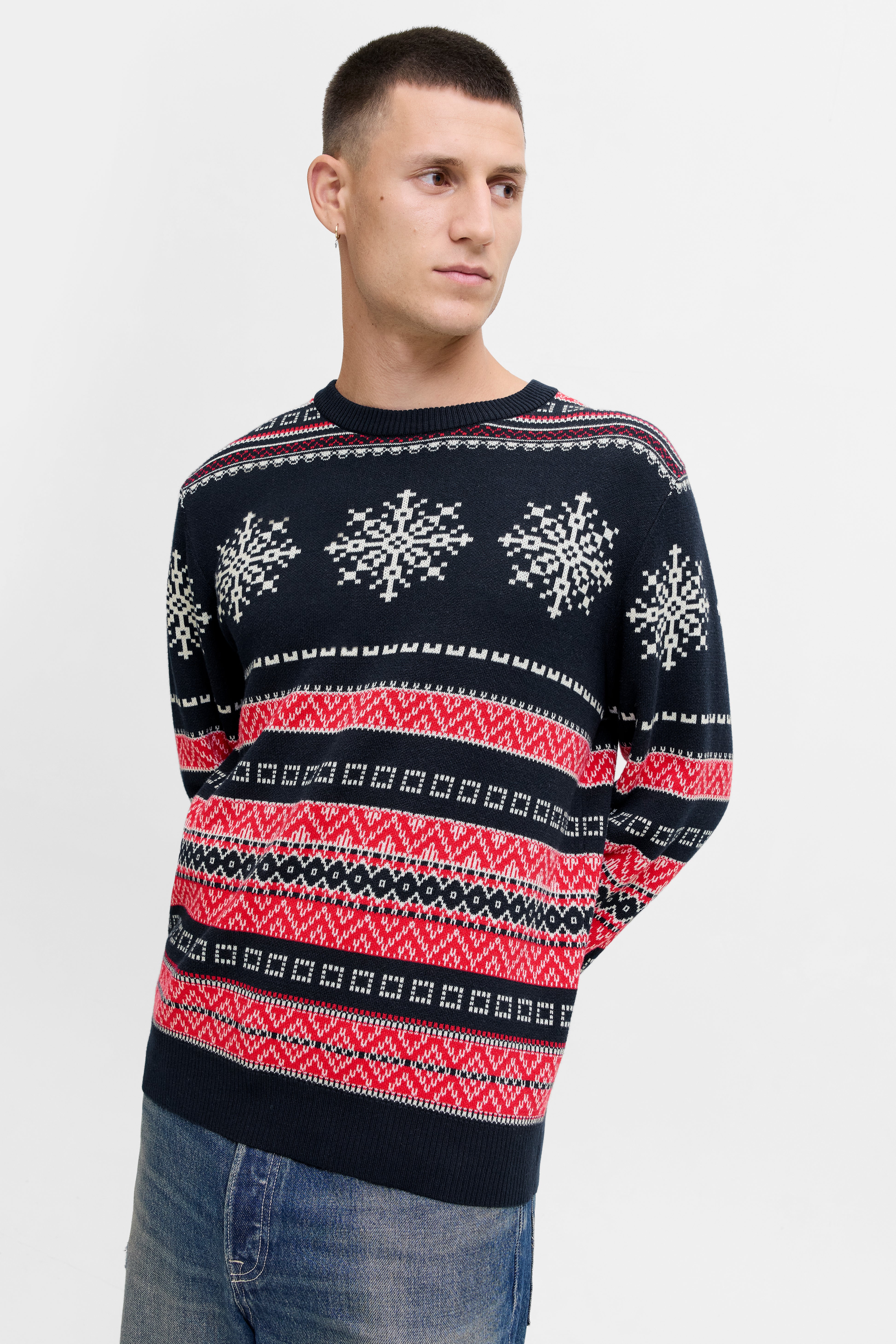 Pull de Noël en tricot - Sky Captain + Red