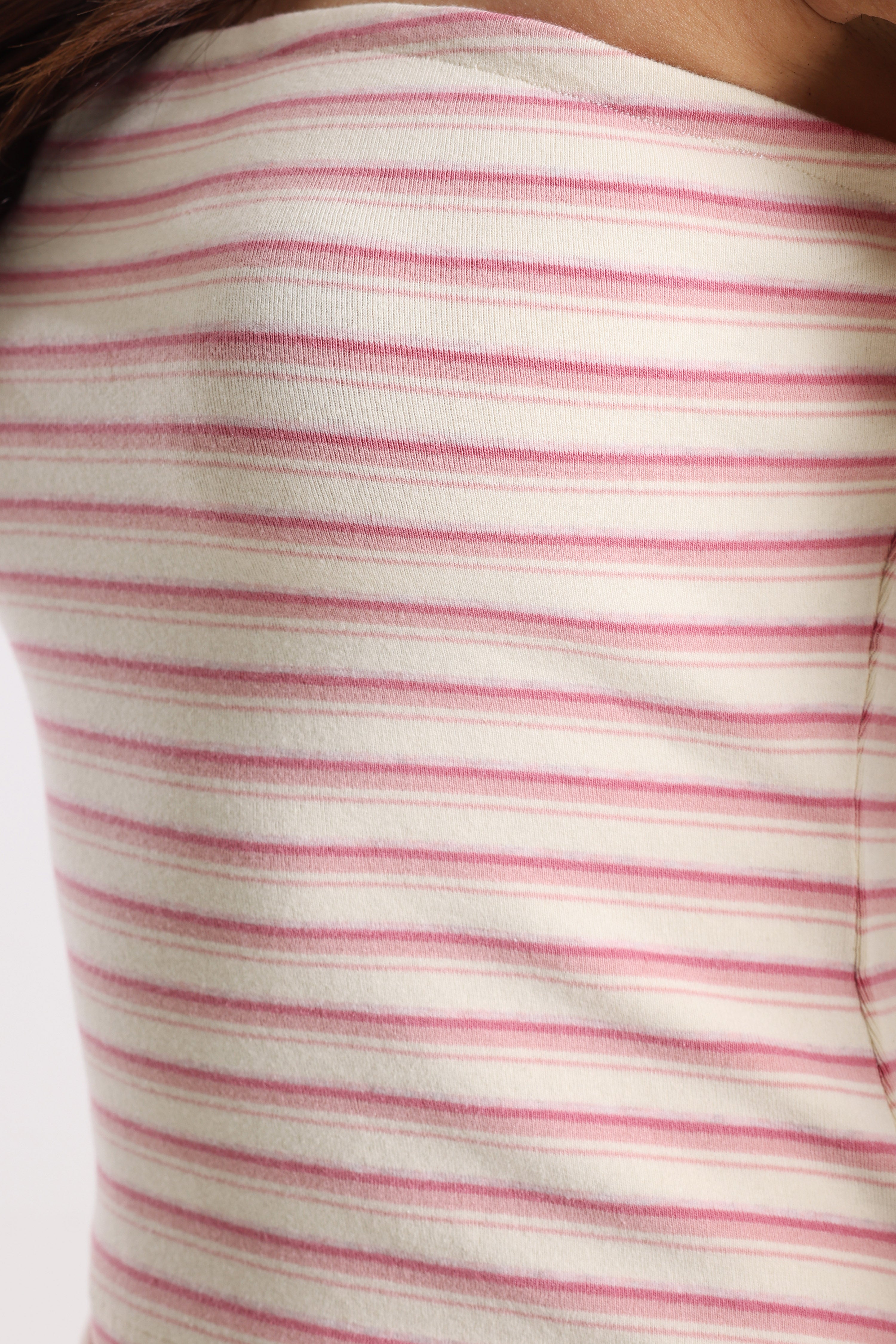 Cropped bandeau top - Offwhite + Pink