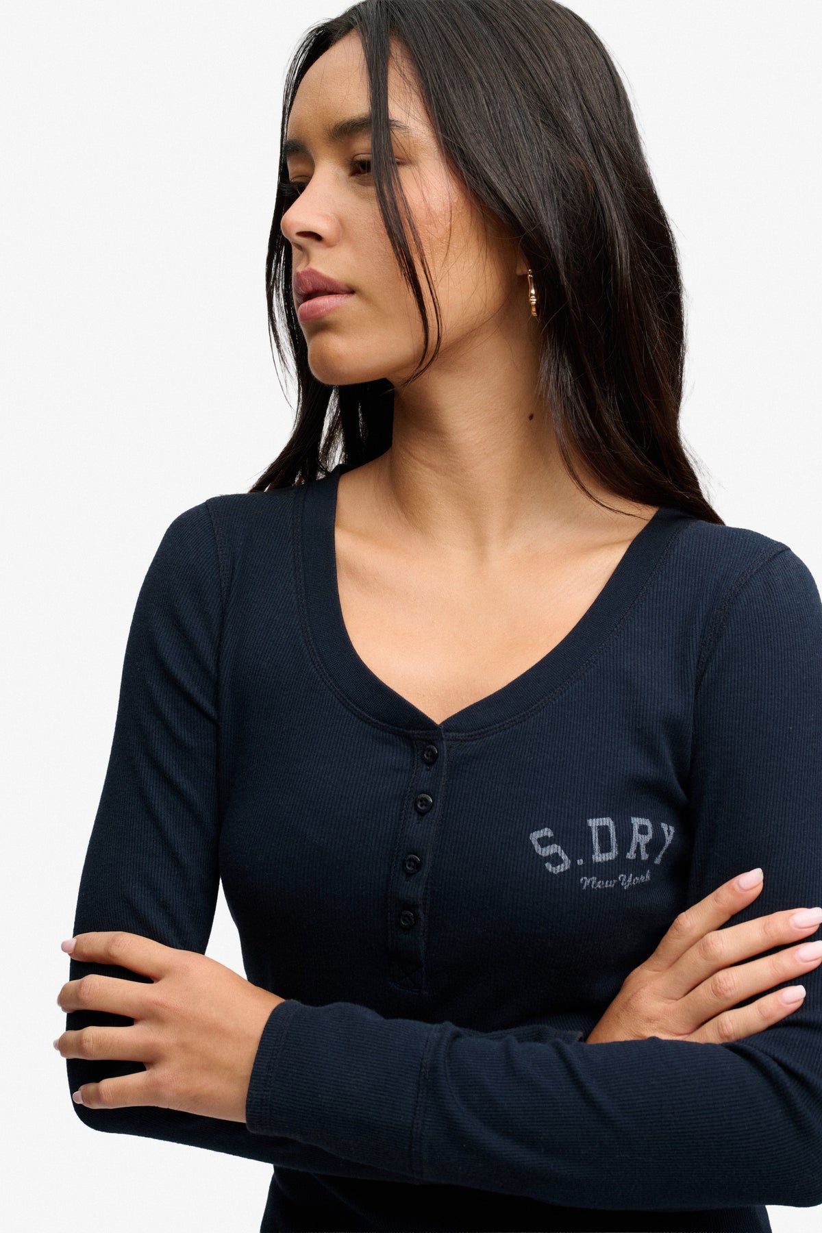 Long-sleeve ribbed shirt